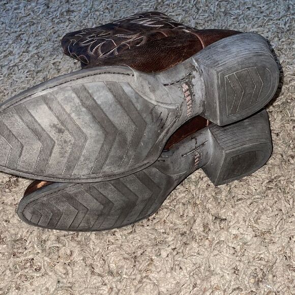 Shyanne Classic Western Cowboy Boots Oiled Leather Dark Brown - Picture 9 of 12